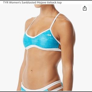 NEW TYR Athletic Turquoise and White Bikini Set with tags - Top M, bottoms S